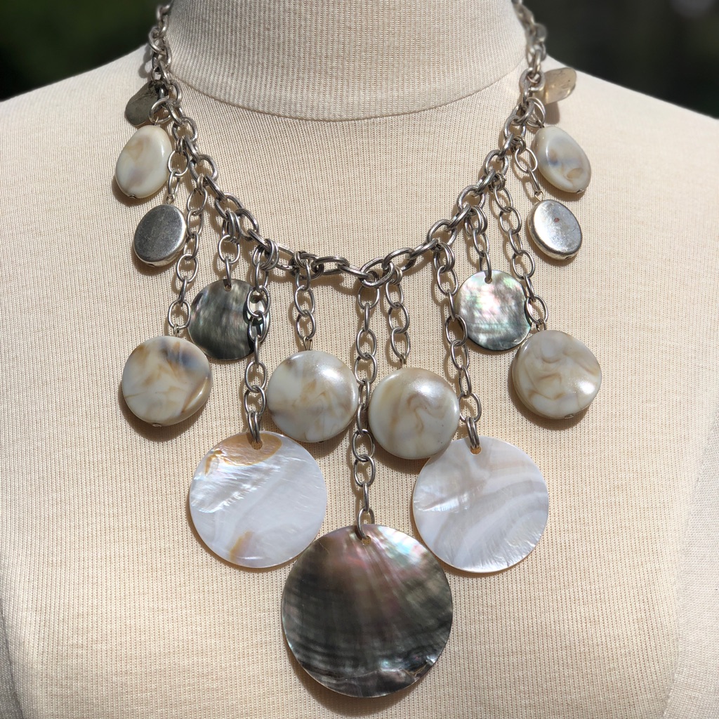 Circular Shell Drop Necklace